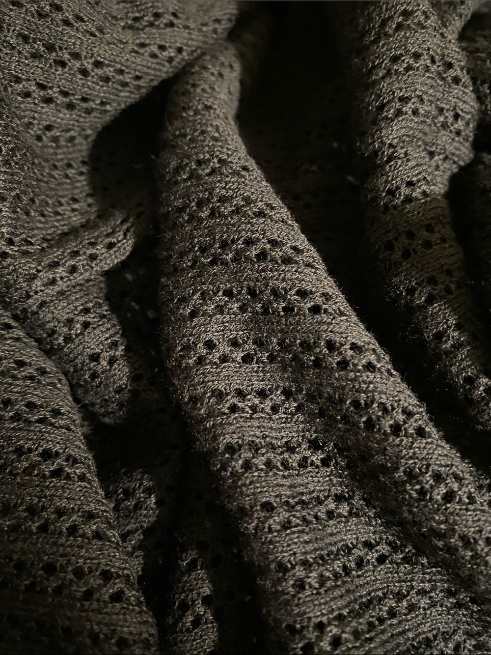 Echo Black Oblong Knit Wrap/ Scarf